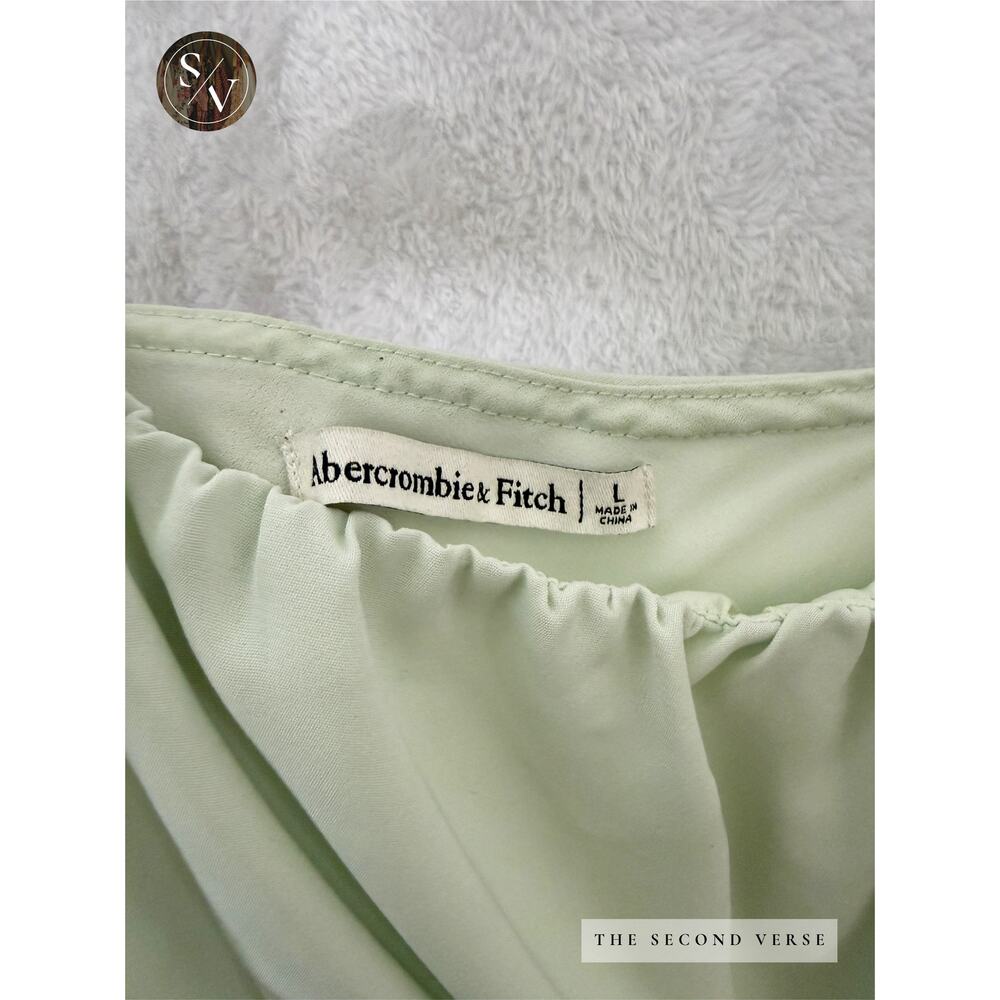 Abercrombie Dress Spaghetti Strap Side Slit Mint Green Cottagecore Large - Picture 11 of 11